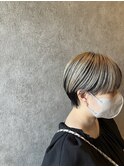 ホワイトベージュ20代30代40代50代アンブレラカラーショート