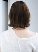 ◯ぱっつん前髪流し前髪鎖骨ミディアムボブ耳かけボブパーマ小顔