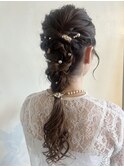お呼ばれ編みおろし♪ゆるふわ上品ヘアアレンジ