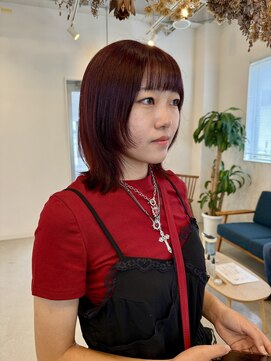 ジジ 宇都宮(Gigi) くびれヘア/アプリコットオレンジ/フェイスレイヤー/宇都宮/鶴田