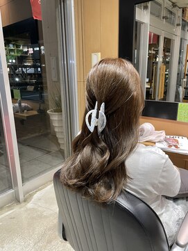 オーガニック ライフ 若葉 鶴ヶ島(organic+life) 韓国風センター分けセミロング×大人美人秋カラーグレージュ