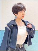 ショート/オリーブグレー/グランマッシュ/小顔/前髪/顔周り/立川