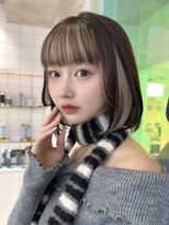 ロンドルーチェ 心斎橋(Lond luce)&nbsp;ダークアッシュ/ミディアムレイヤーカット［髪質改善/縮毛矯正］