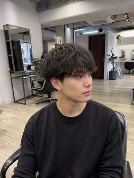 Men's LOOPA【メンズルーパ】三宮/元町/メンズパーマ/曲がる縮毛矯正/眉毛カット ニュアンスパーマ/マッシュ/短髪/黒髪/神戸/三宮