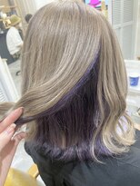 シアン 立川店(Shian)&nbsp;ミルクティーベージュ×インナーカラー×ブルーラベンダー