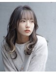 大人可愛い20代30代40代インナーカラー小顔ウルフレイヤー