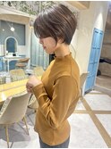 ショート×ハイライト白髪ぼかし×シルキーベージュ[心斎橋]
