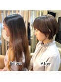 Before→After 丸みショート