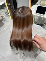 ロンドメリア 天神大名店(Lond Melia)&nbsp;★グレージュカラー斜めバングデザインカラーシルキー ベージュ