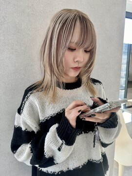 ムク 横浜店(muku) イヤリングカラーインナーカラーローライトフェイスフレーミング