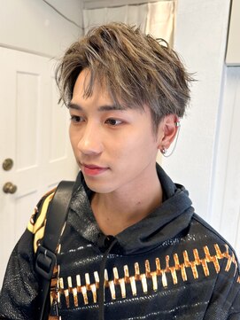 ラレイ ハラジュク(Lalei harajuku) 【白石】メンズショートブリーチハイライトシルバー韓国ヘア原宿