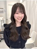 ミディアムヘア暗めカラーデザインカラーフェイスフレーミング