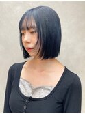 ブルーボブ/博多美容室/ブリーチ/ダブルカラー/オージュア