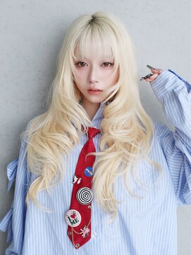 シオン(shion) ロング前髪カット顔周りレイヤハイトーン_F21225