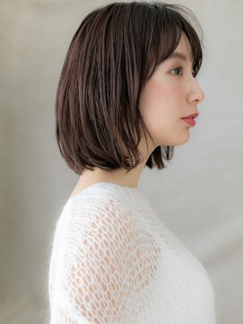 カバーヘア ブリス 上尾西口店(COVER HAIR bliss) ダークブラウンウェットヘア伸ばしかけボブディX上尾30代40代