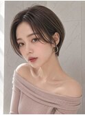 マッシュボブ前髪なしグレージュ韓国風パーマ顔まわりレイヤー◎