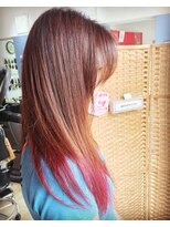 サロン ド キムラ ロングスタイル毛先 明るいカラー