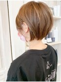 福山市美容院人気 丸みショートボブ イルミナカラーCaary