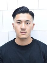 メリケンバーバーショップ コウベ(MERICAN BARBERSHOP KOBE)&nbsp;七三オールバックツイストパーマかき上げヘアコンマヘアf6