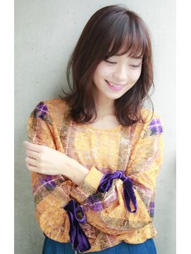 アドレバイハピネス(ADORE by happiness) くすみショコラベージュ ミディアムボブルフシルエット20代30代