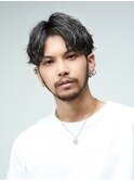 波巻きスパイラルパーマセンターパート波巻きパーマツーブロック
