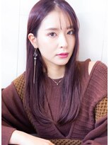 ルーヴル 西宮北口(Louvre)&nbsp;髪質改善・艶髪ロング・シースルーバング・ピンクべージュ