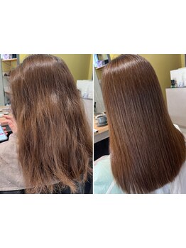 《ZERO髪質改善ストレート》縮毛矯正を軸とした髪質改善◇微妙なうねりもサラっと治まり朝の準備もラクに◎