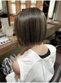 ハイライトグレージュパツっとボブ ワンレンボブ 奈良 清水