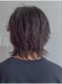 メンズウルフスタイルミディアム襟足くせ毛カット
