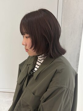 ヨーク(YOKE) 【YOKE】オレンジブラウン暖色カラーレイヤーボブ顔周りレイヤー