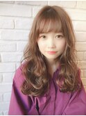 アンブレラカラー/こなれミディ/ウェーブパーマ/前髪/錦糸町