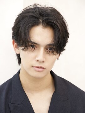 ルーシー 渋谷(LUCEY) センターパートフェザーパーマシャドウパーマメンズパーマ