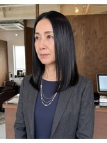 零秒女髪 千里丘店&nbsp;髪質改善で艶やかに魅せる上品ミディアムストレート艶髪艶感