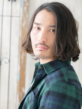 メンズヘア ビーセカンド 草加店(MENS HAIR B-2) 20代30代カジュアルサーフカールセンターパートミディアムa1草加