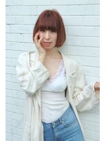 アスター(astar)&nbsp;【Astar】ピンクオレンジボブ 小顔 切りっぱなしボブ