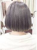 アッシュグレージュイルミナカラー☆丸みショートボブディ