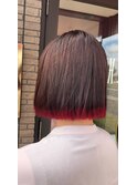 ボブに可愛い裾カラー