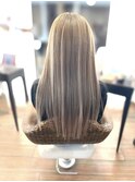 ハイトーンカラーにプルエクステでハイライト★ベージュ系