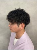 波巻きツイストスパイラルパーマツーブロックマッシュ【新大阪】