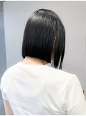 ボブショートボブ縮毛矯正ベージュグレージュ門前仲町