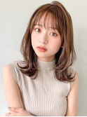 エアリーカールボブウルフデザインカラーサイドバング前髪