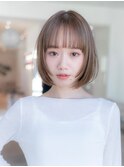 韓国風レイヤーカット髪質改善ダブルカラーミルクティーベージュ