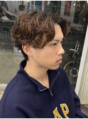 センターパートシャドウパーマ