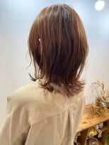 アンフレール 今っぽ外ハネボブ×柔らかオレンジベージュ