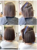 髪質改善ストレート　ナチュラルボブ