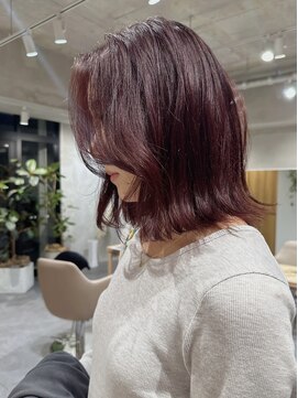 ソート(sot) ローズカラーbob！[横浜/横浜駅白髪ぼかし/髪質改善/韓国/ボブ]