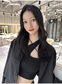 小顔に見せるヘア/ワンレン/ボブウルフ/ネビージュ/黒髪カタログ