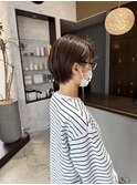 丸みショート/ベージュ/耳かけショート