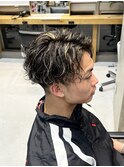 調布メンズカットメンズパーマハイライトパーマダブルカラー