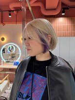 ヘアーアンドメイク ビス(HAIR&MAKE bis)&nbsp;イヤリングカラー/ラベンダー×ホワイトミルクティー【NOKA】